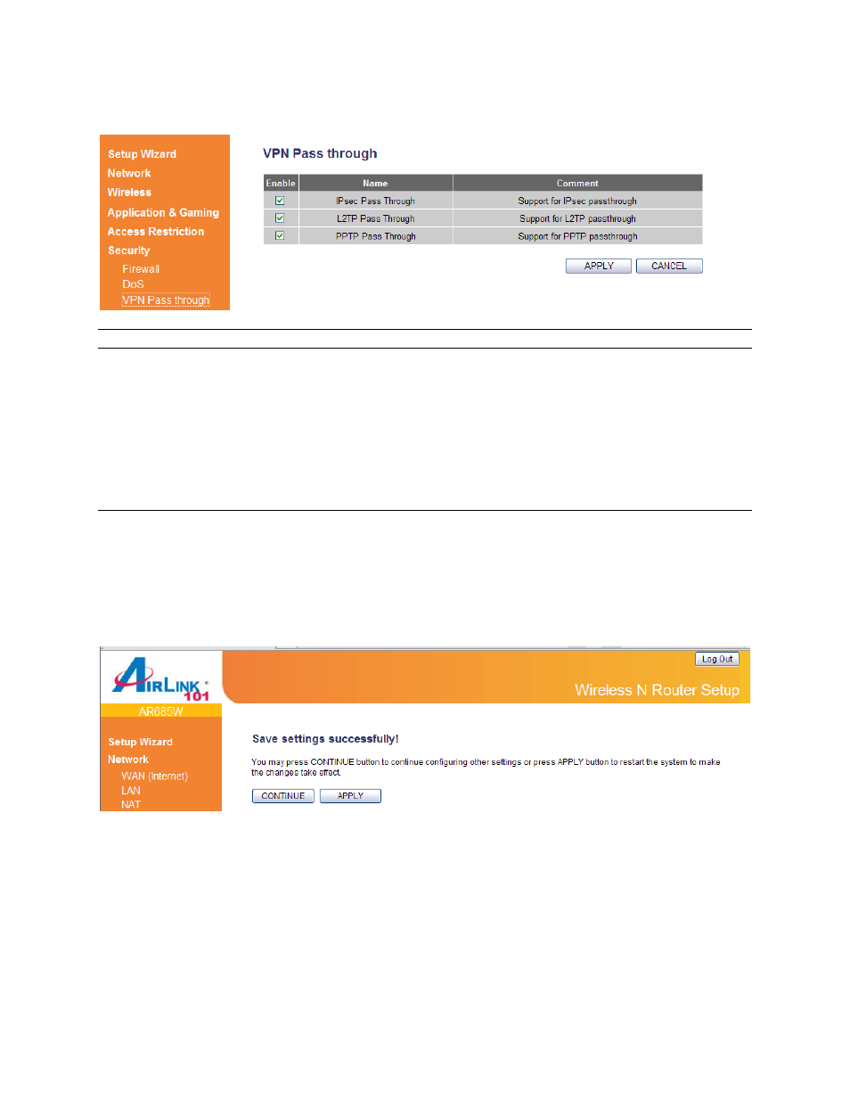 3 vpn pass through | Airlink101 AR685W User Manual | Page 69 / 81