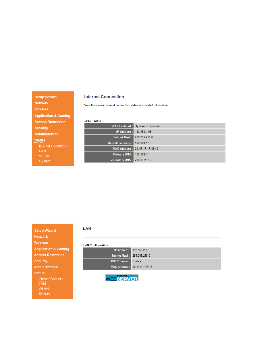 7 status | Airlink101 AR685W User Manual | Page 78 / 81