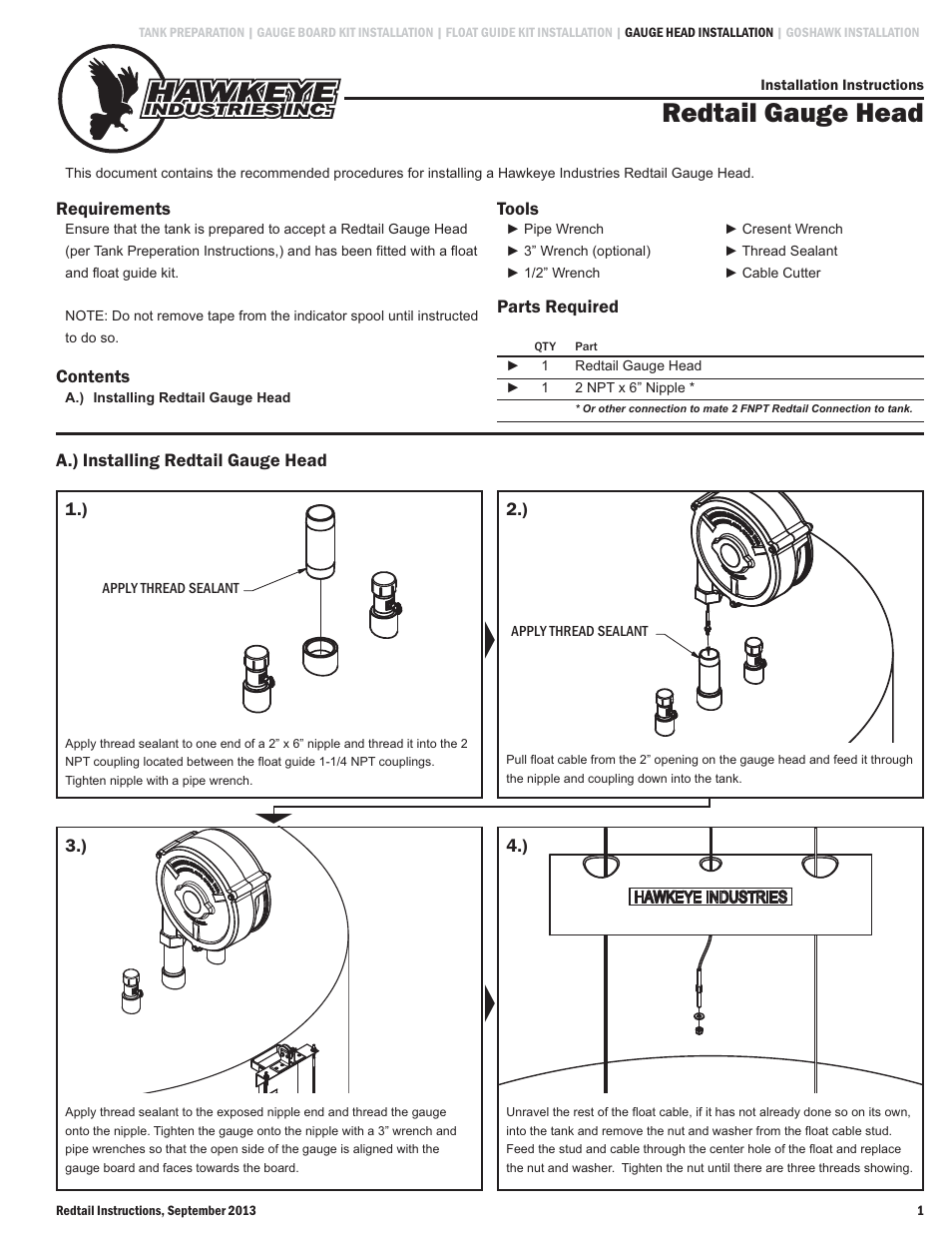 Hawkeye Redtail User Manual | 2 pages