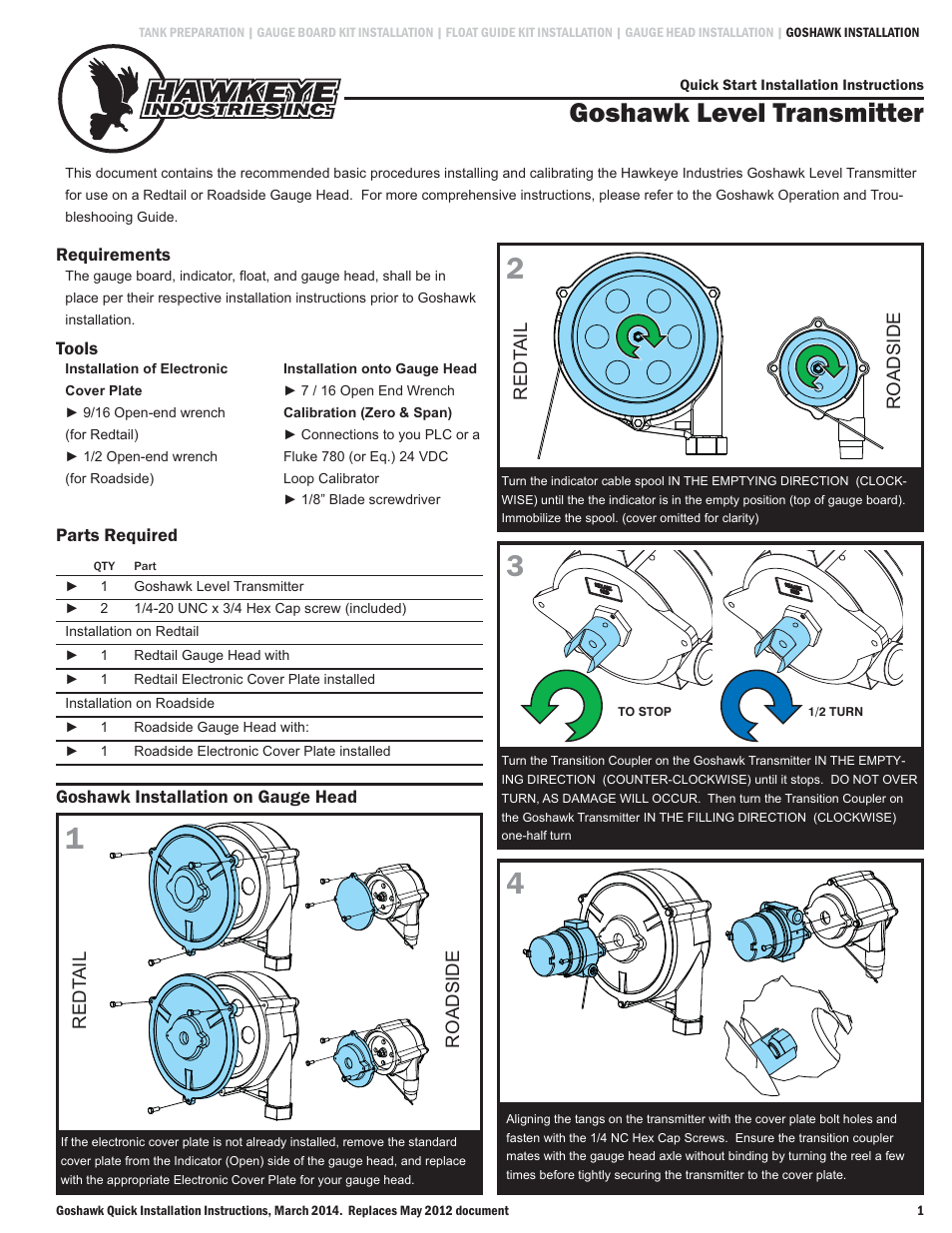 Hawkeye Goshawk User Manual | 2 pages