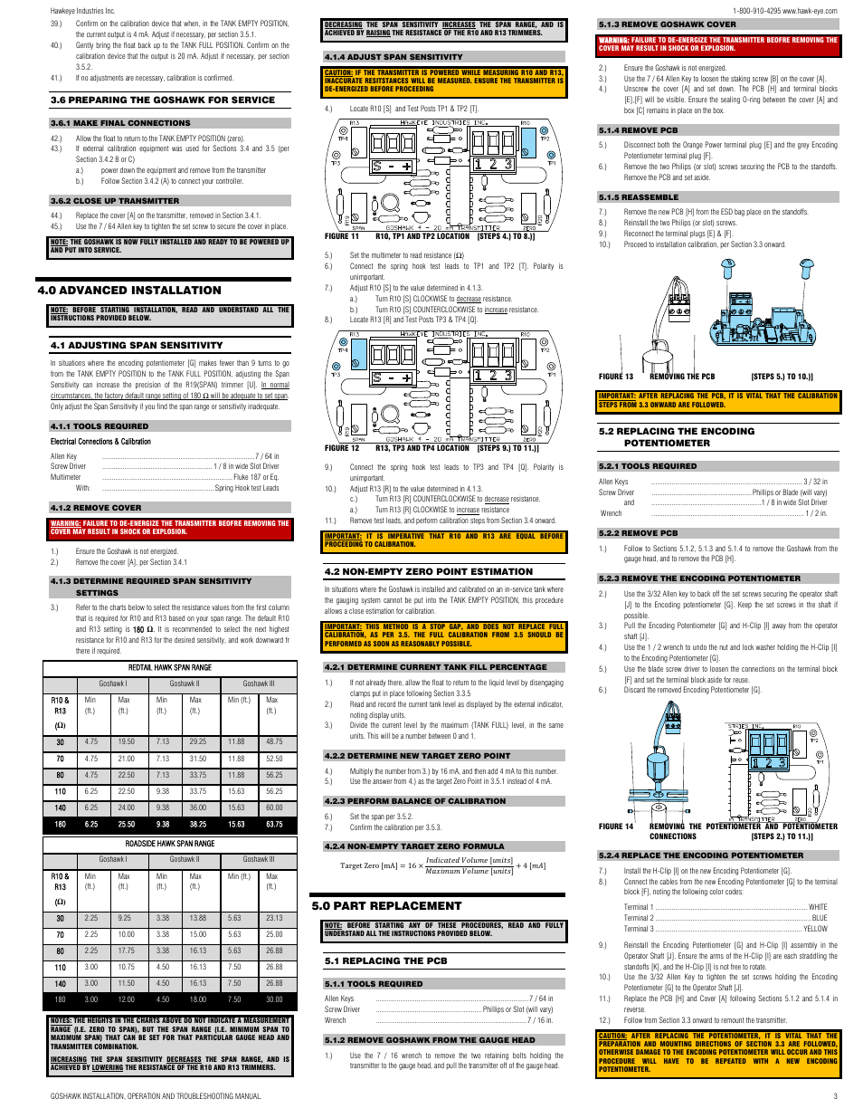 0 advanced installation, 0 part replacement | Hawkeye Goshawk User Manual | Page 3 / 4