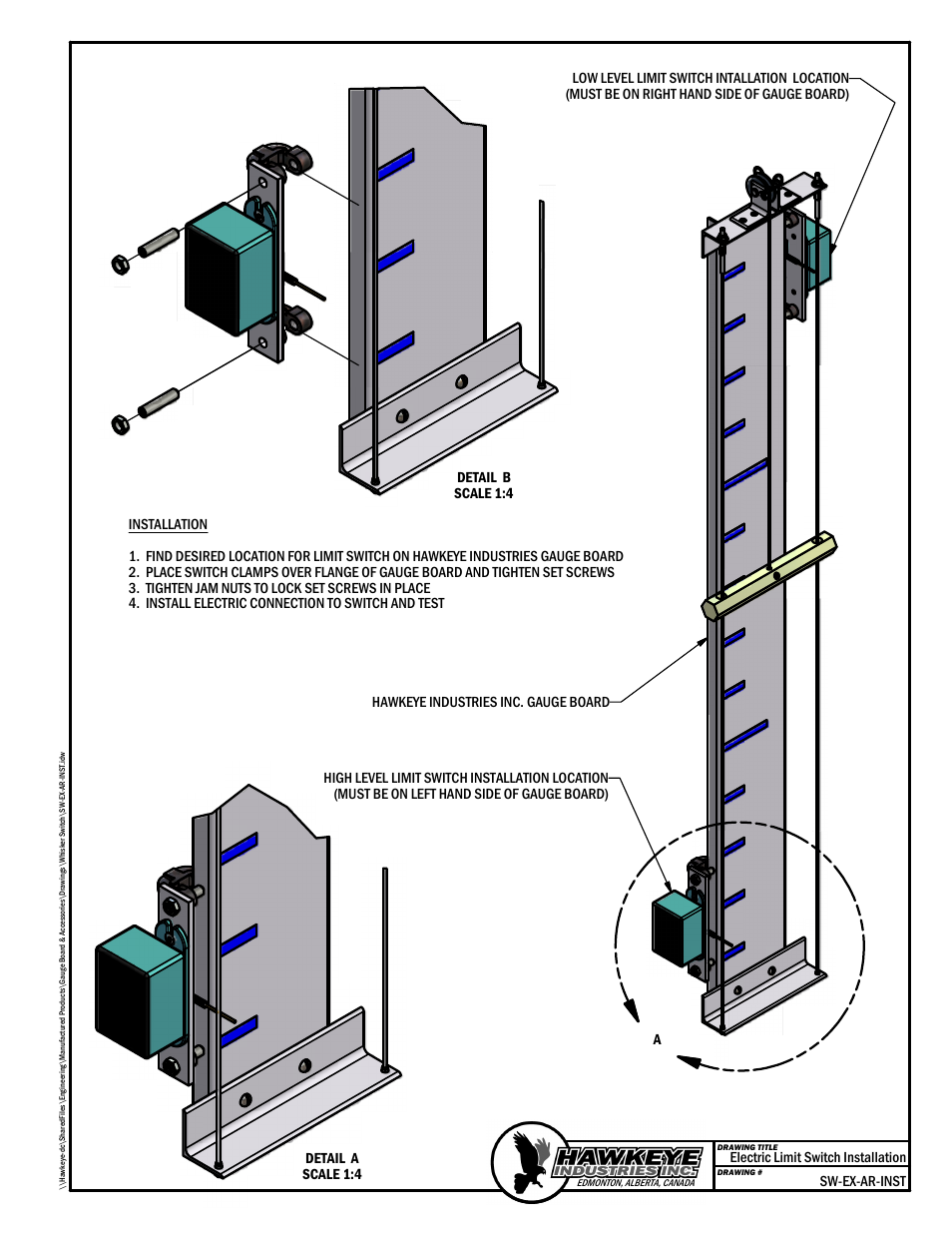 Hawkeye EX-AR Level Switch User Manual | 1 page