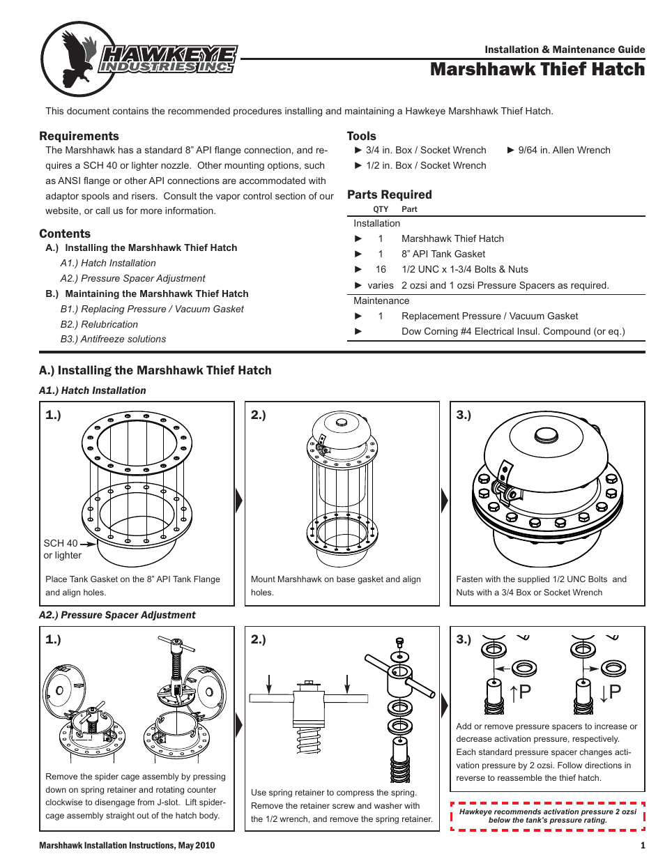 Hawkeye Marsh Hawk User Manual | 2 pages