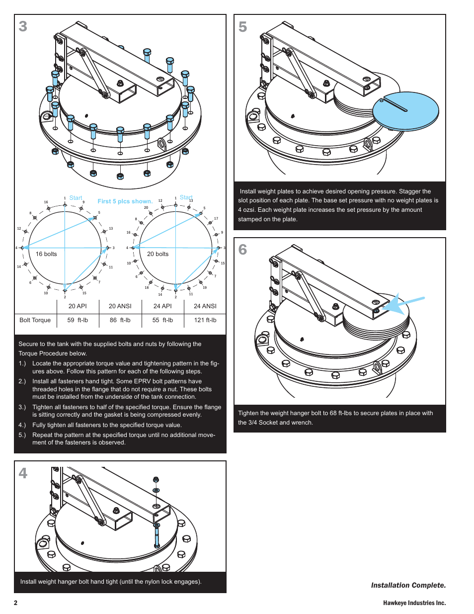 Installation complete | Hawkeye Series 5000 EPRV User Manual | Page 2 / 4