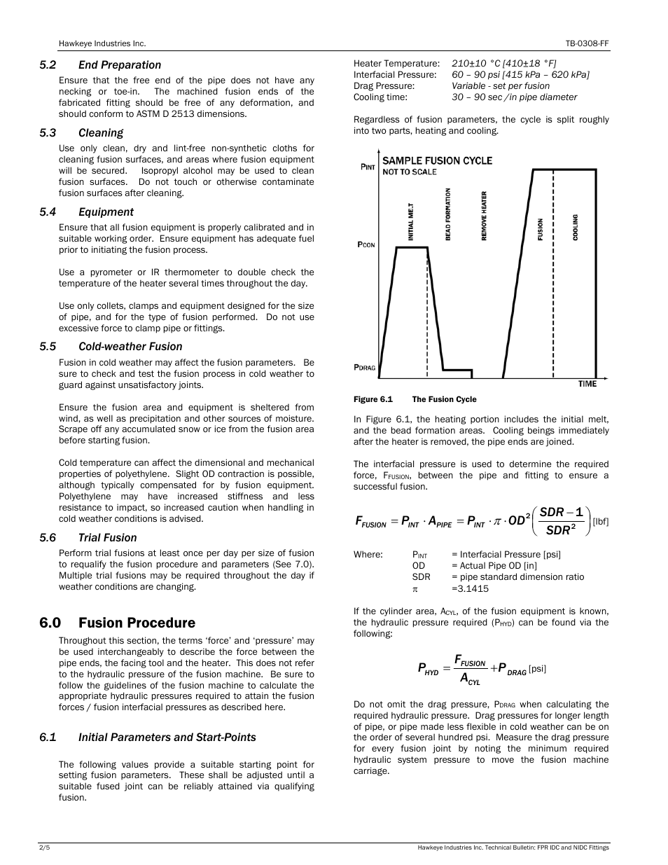 0 fusion procedure | Hawkeye PE Fittings User Manual | Page 2 / 5