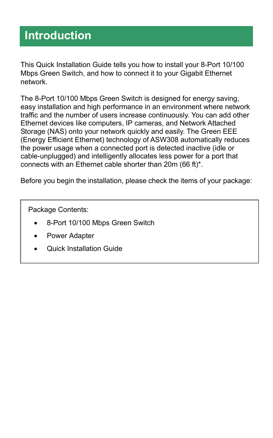 Introduction | Airlink101 ASW308 User Manual | Page 2 / 6