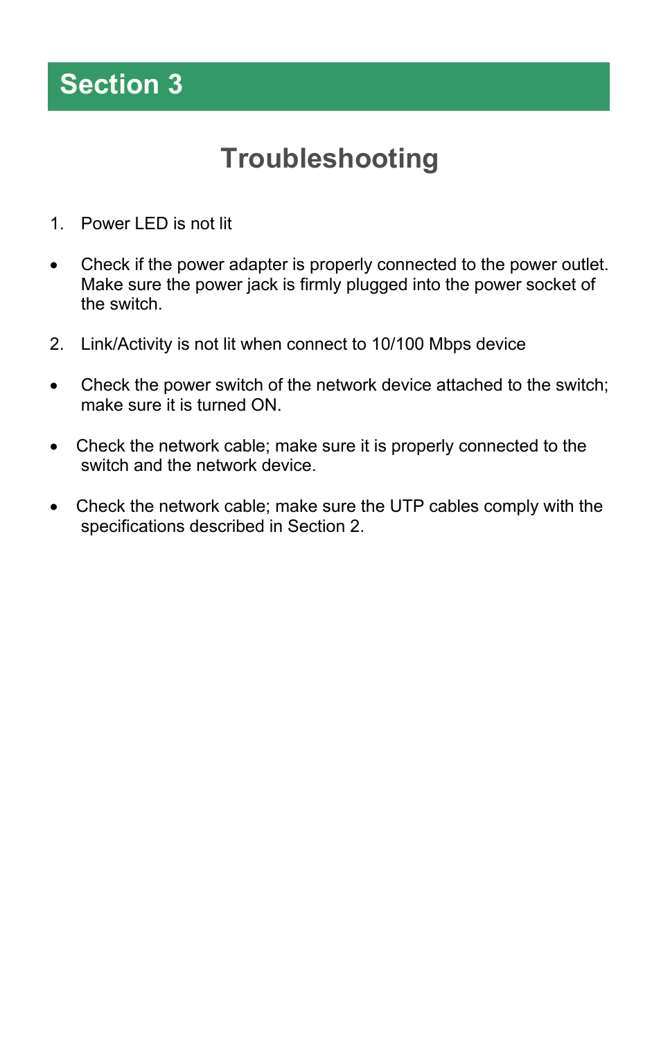 Troubleshooting | Airlink101 ASW308 User Manual | Page 5 / 6
