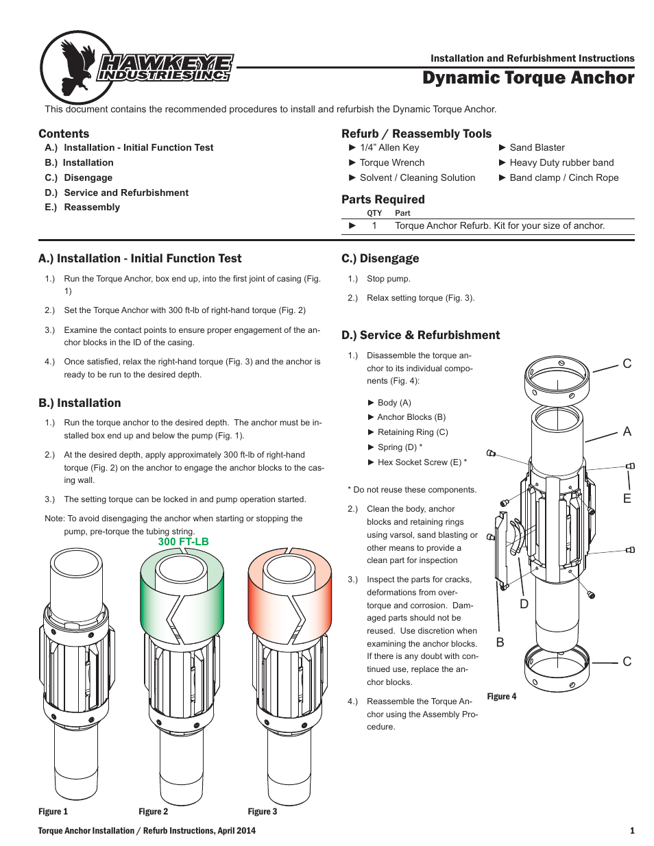 Hawkeye Torque Anchor User Manual | 2 pages