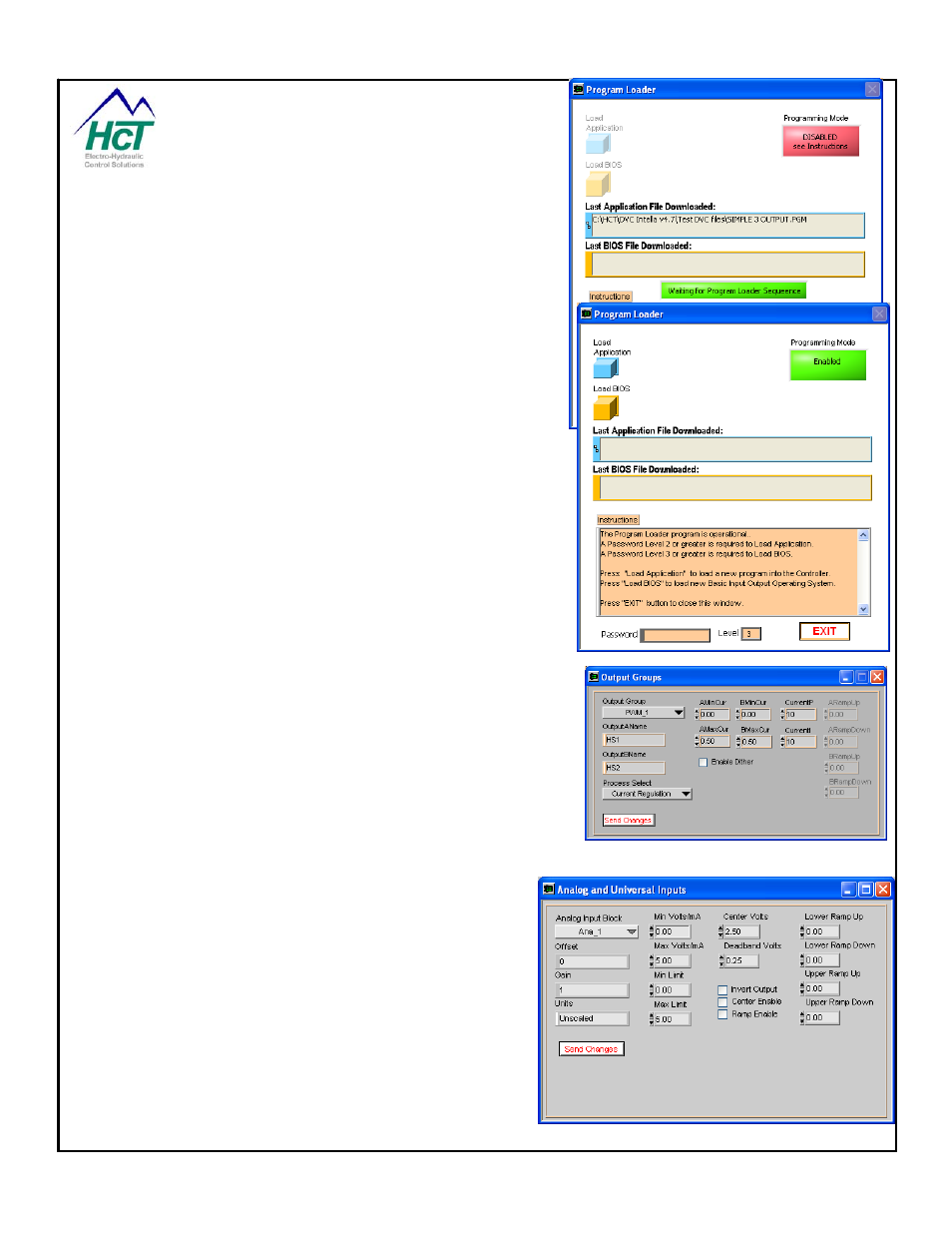 5 program loader, 6 output groups, 7 analog and universal inputs | Program loader, Output groups, Analog and universal inputs | High Country Tek DVC80 User Manual | Page 121 / 170