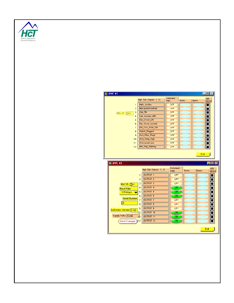 Dvc41 (high-side outputs) and the loader monitor | High Country Tek DVC80 User Manual | Page 124 / 170