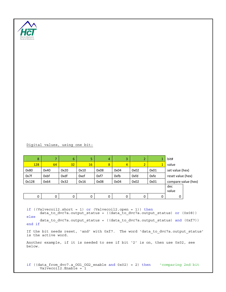 8 send receive bit / byte information, Send receive bit / byte information | High Country Tek DVC80 User Manual | Page 78 / 170