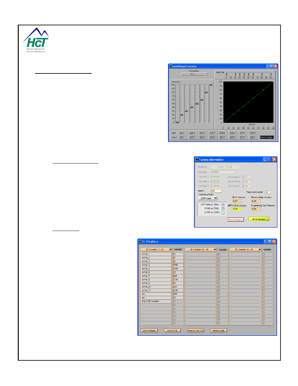 Input / output functions, Factory information, Ee memory | High Country Tek emc-3L User Manual | Page 83 / 108