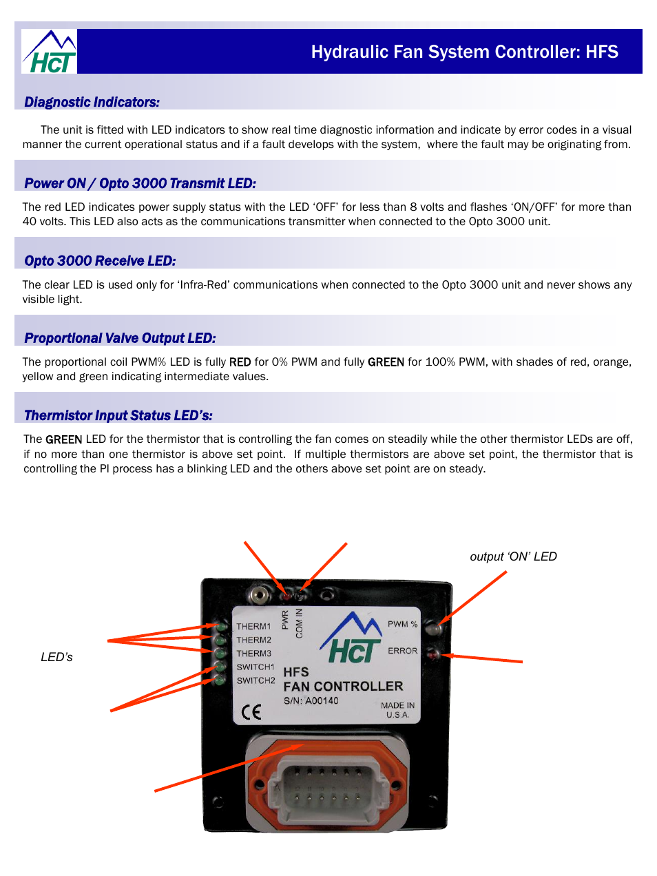 Hydraulic fan system controller: hfs | High Country Tek HFS User Manual | Page 11 / 31