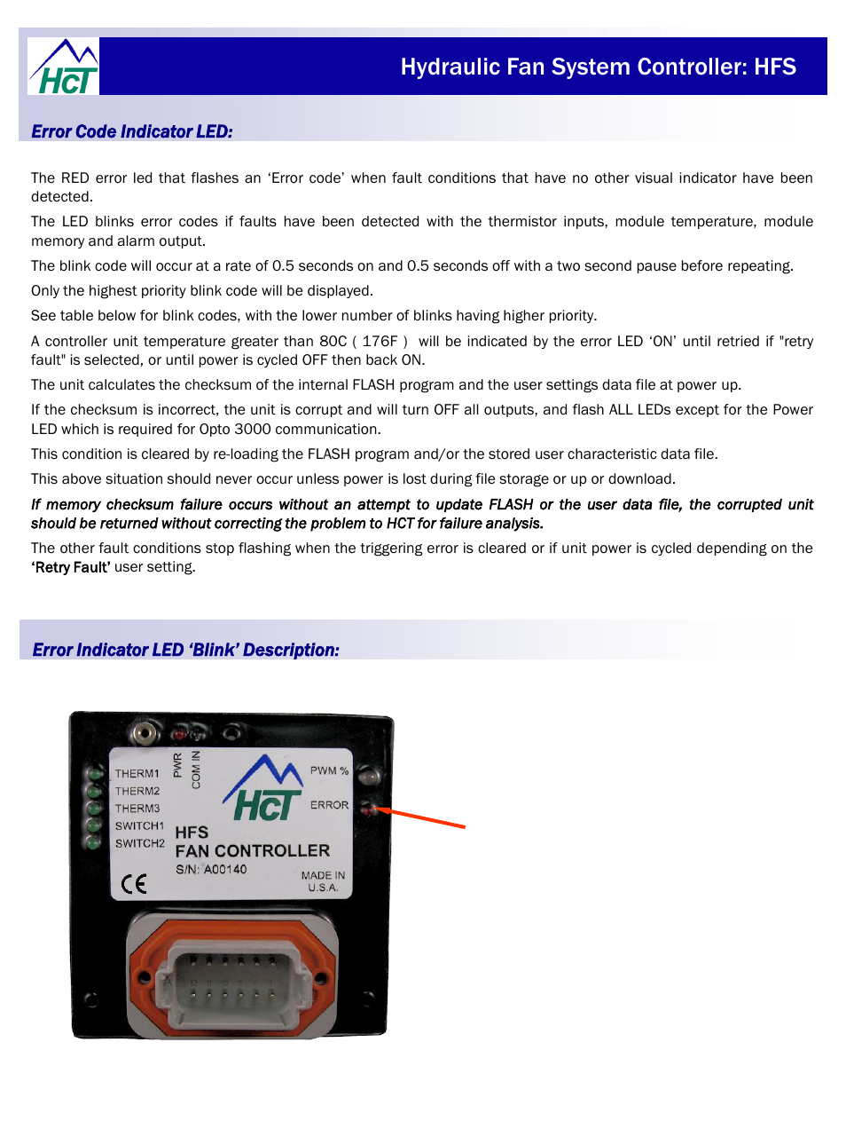 Hydraulic fan system controller: hfs | High Country Tek HFS User Manual | Page 12 / 31