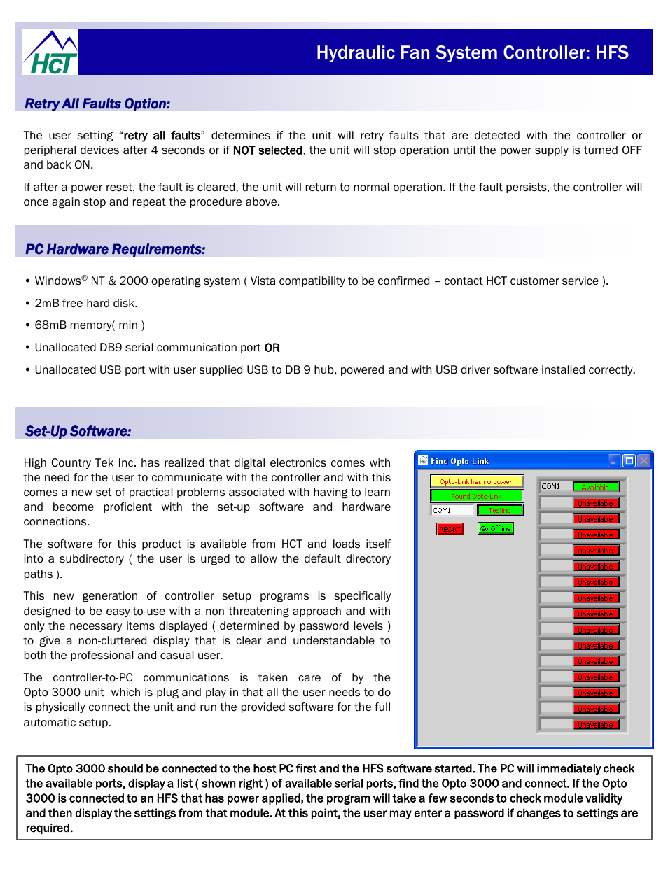 Hydraulic fan system controller: hfs | High Country Tek HFS User Manual | Page 14 / 31