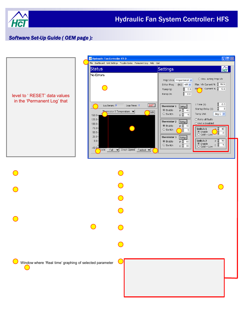 Hydraulic fan system controller: hfs, Software set-up guide ( oem page ) | High Country Tek HFS User Manual | Page 20 / 31