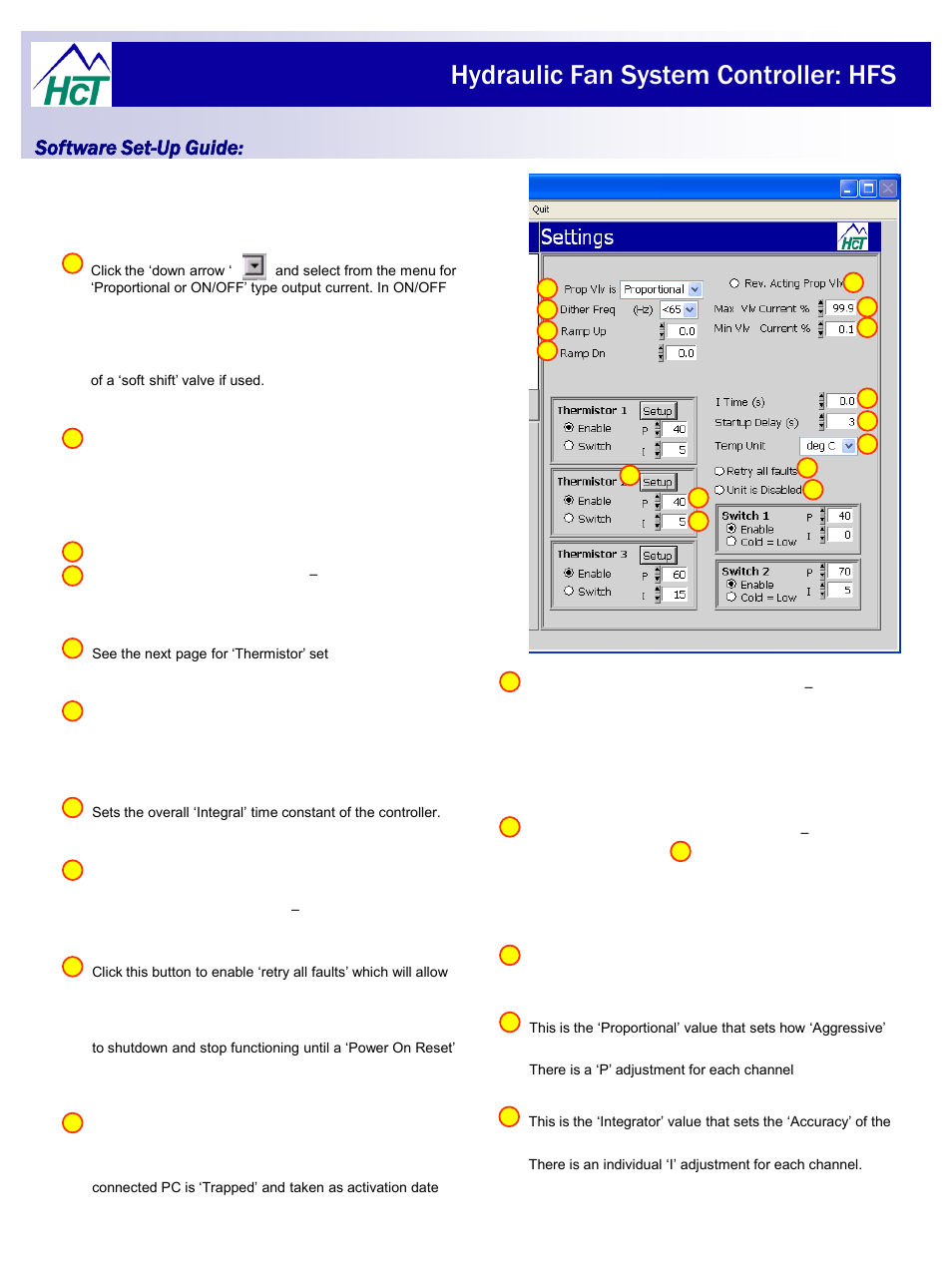 Hydraulic fan system controller: hfs, Software set-up guide | High Country Tek HFS User Manual | Page 21 / 31