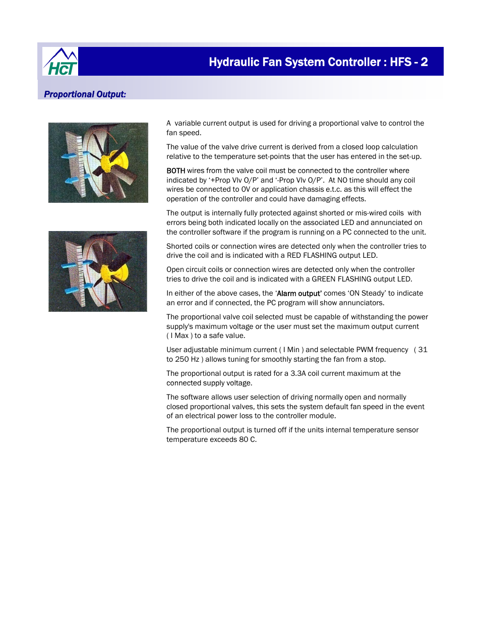 Hydraulic fan system controller : hfs - 2 | High Country Tek HFS-2Q User Manual | Page 12 / 36
