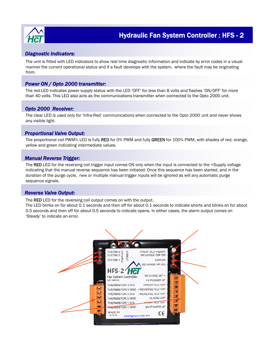Hydraulic fan system controller : hfs - 2 | High Country Tek HFS-2Q User Manual | Page 15 / 36