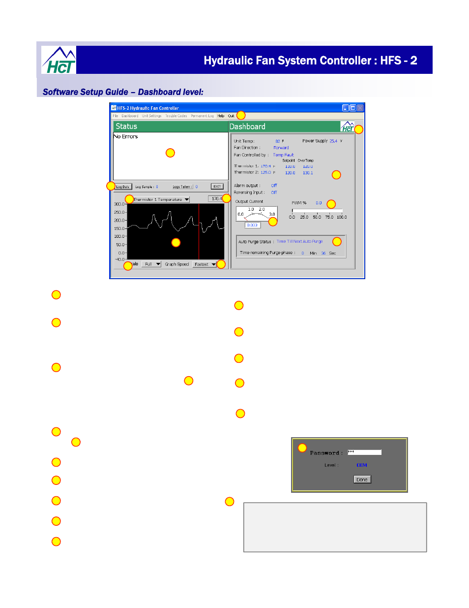 Hydraulic fan system controller : hfs - 2, Software setup guide – dashboard level, Wh th hct l i li k d thi i d | High Country Tek HFS-2Q User Manual | Page 22 / 36