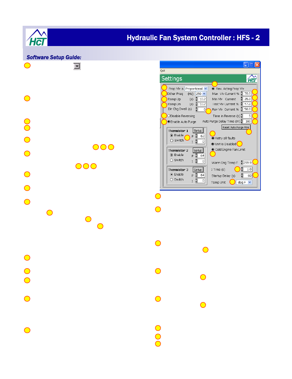 Hydraulic fan system controller : hfs - 2, Software setup guide | High Country Tek HFS-2Q User Manual | Page 24 / 36