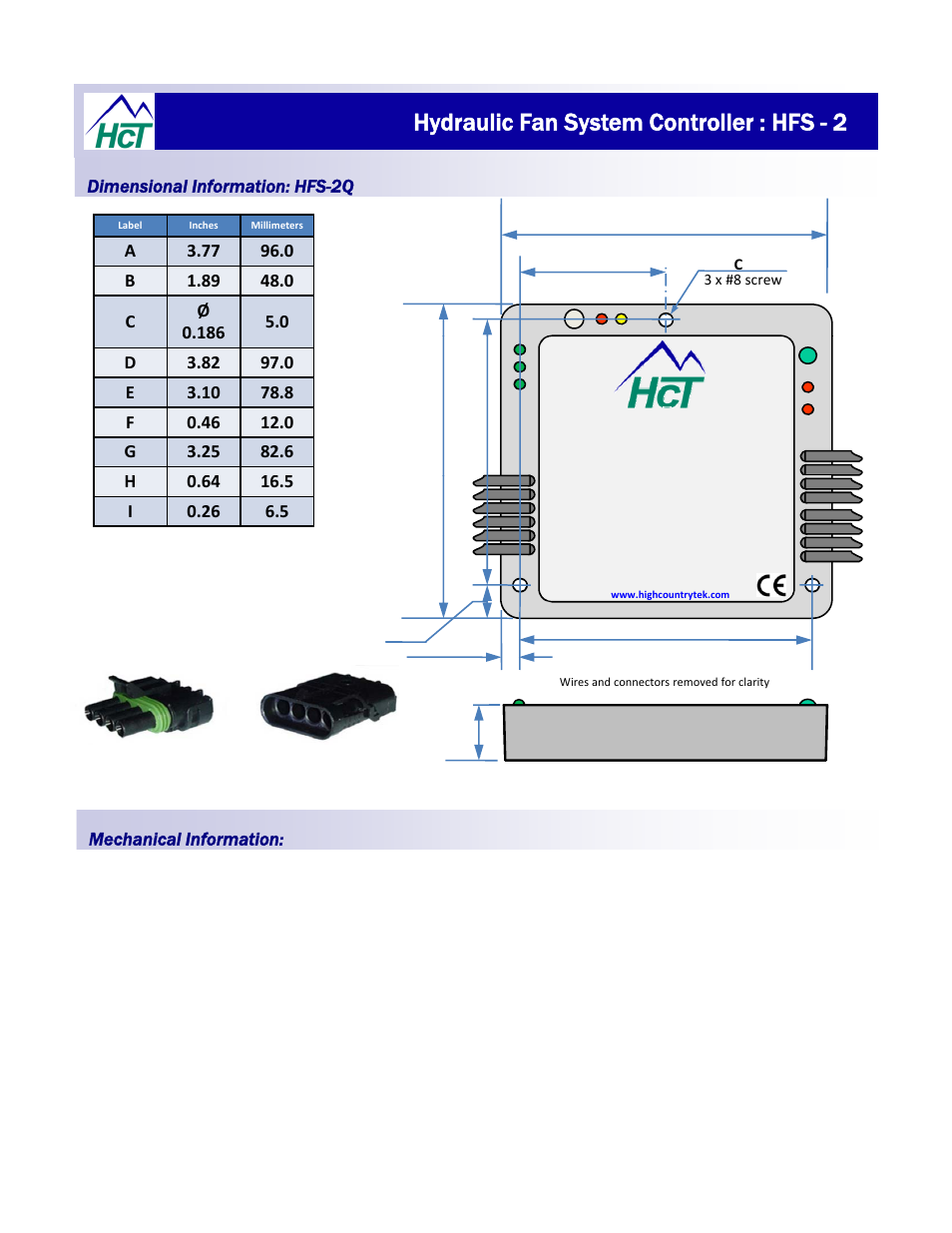 Hfs-2q, Hydraulic fan system controller : hfs - 2 | High Country Tek HFS-2Q User Manual | Page 28 / 36