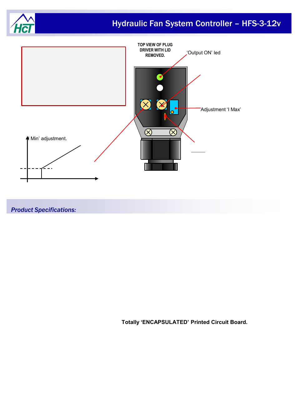 Hydraulic fan system controller – hfs-3-12v, Product specifications | High Country Tek HFS-3 User Manual | Page 6 / 20