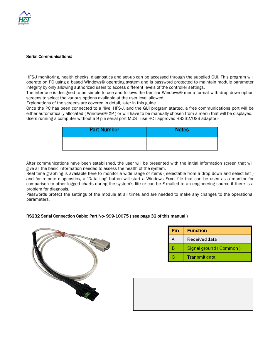 Serial communications | High Country Tek HFS-J-Bus User Manual | Page 14 / 33