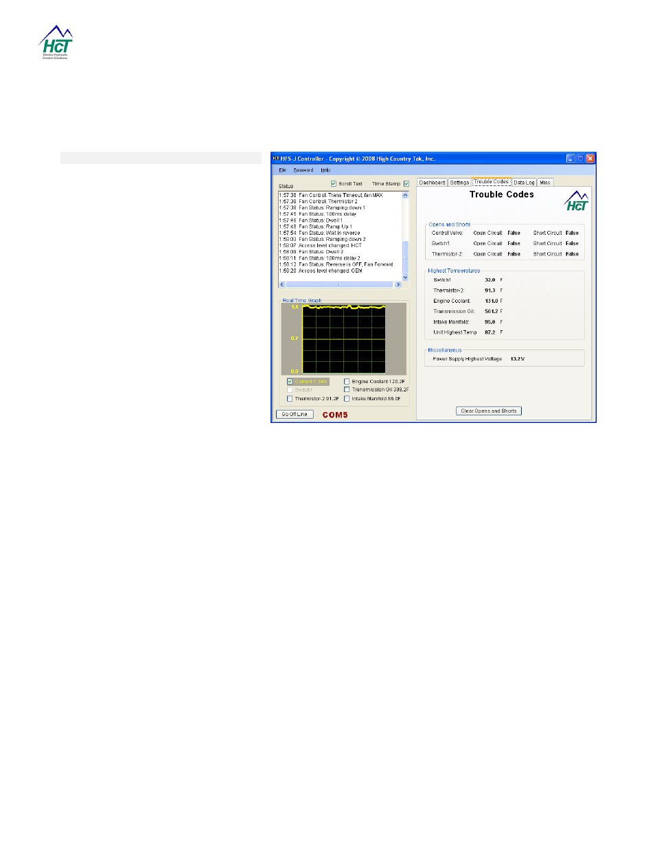 Error information log | High Country Tek HFS-J-Bus User Manual | Page 24 / 33