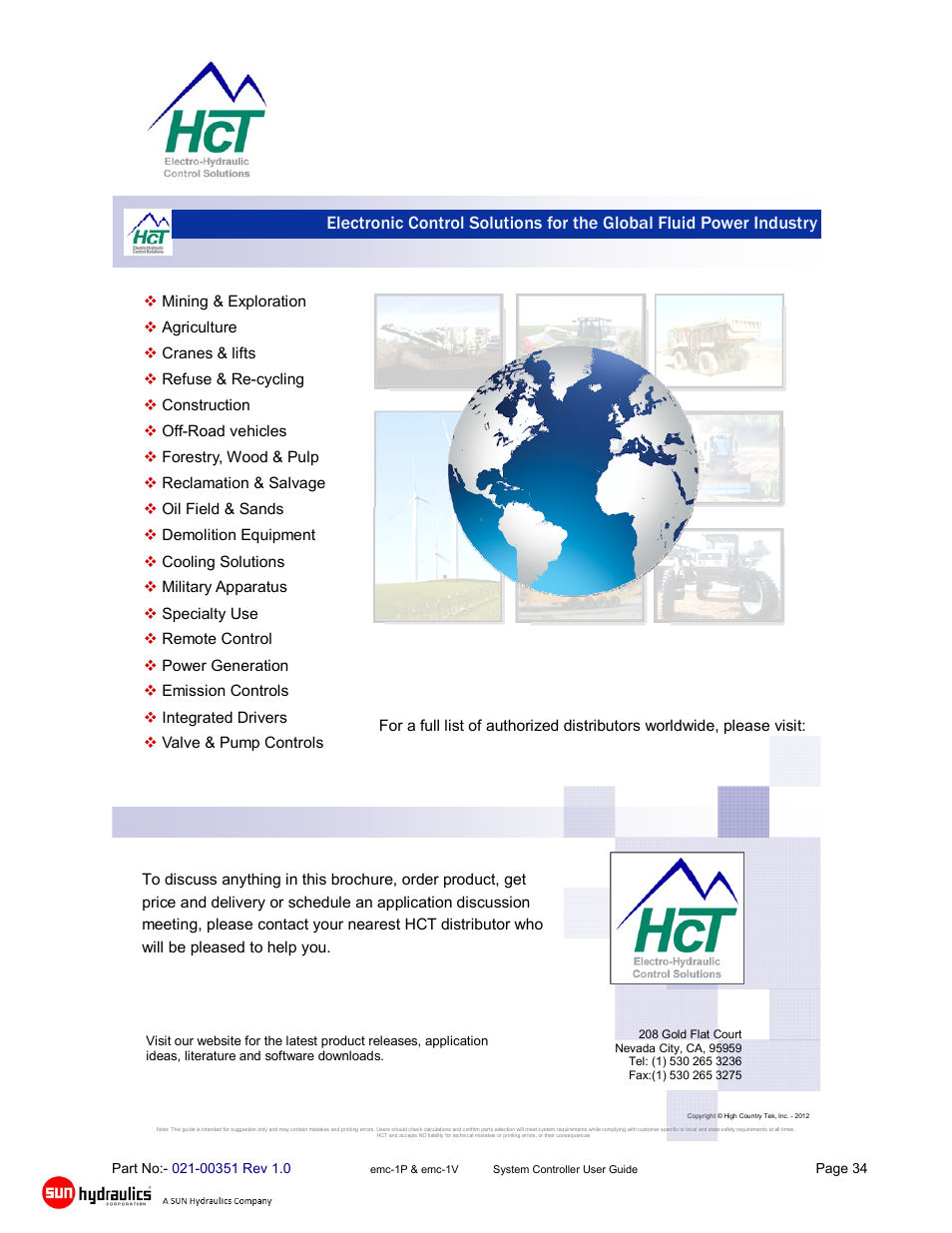 Need more information, Hct product sales and support | High Country Tek emc-1V User Manual | Page 34 / 34