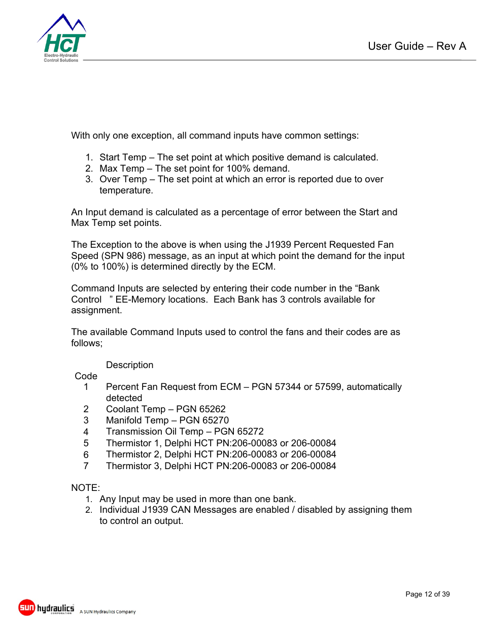 Emc-3 controller module, Inputs | High Country Tek emc-3 User Manual | Page 12 / 39