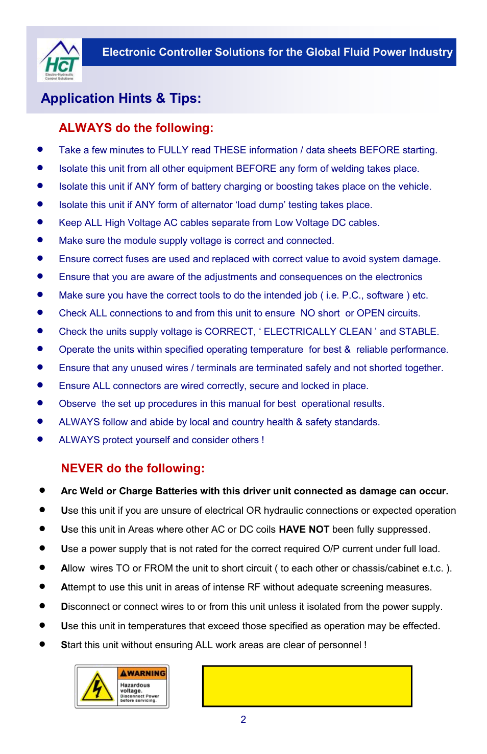High Country Tek HGC-2, Closed Loop Controller User Manual | Page 2 / 8