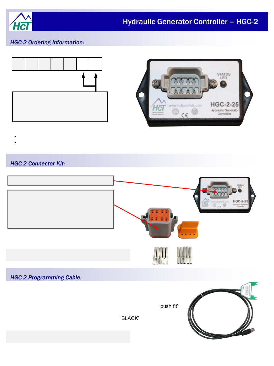 Hydraulic generator controller – hgc-2, H g c 2 - 1 2 | High Country Tek HGC-2, Closed Loop Controller User Manual | Page 23 / 24