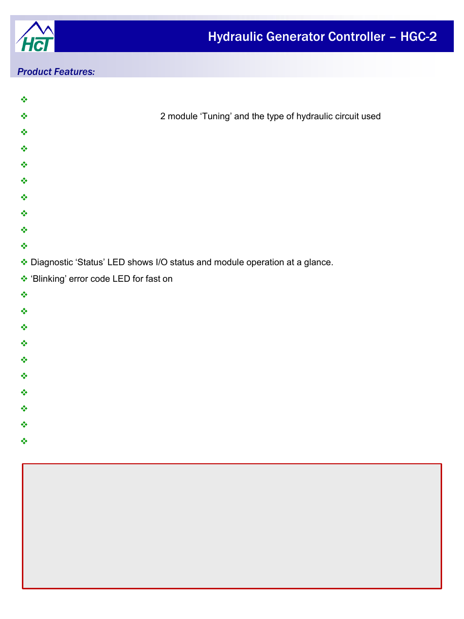 Hydraulic generator controller – hgc-2 | High Country Tek HGC-2, Closed Loop Controller User Manual | Page 4 / 24