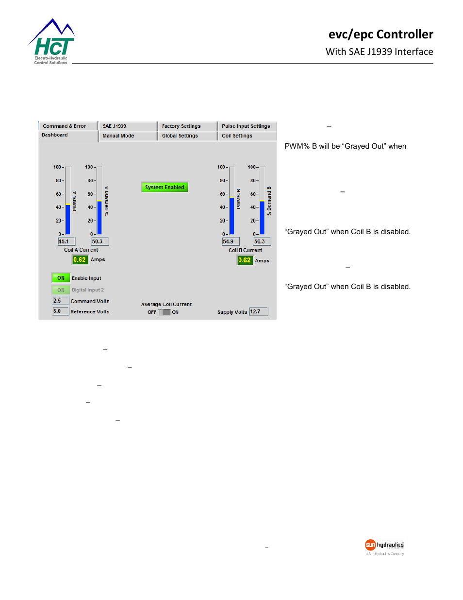 Dashboard, Evc/epc controller, With sae j1939 interface | High Country Tek epc, Electronic Pump Controller - A Multi-Function SAE J1939 Compatible Module User Manual | Page 16 / 45