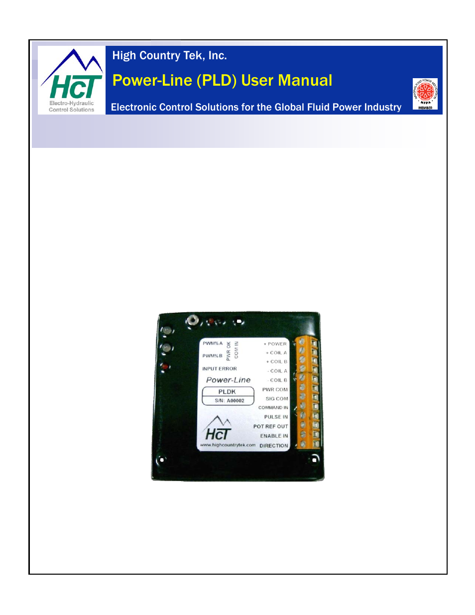 High Country Tek PLD, Powerline / universal single / dual coil PWM Valve Driver User Manual | 45 pages