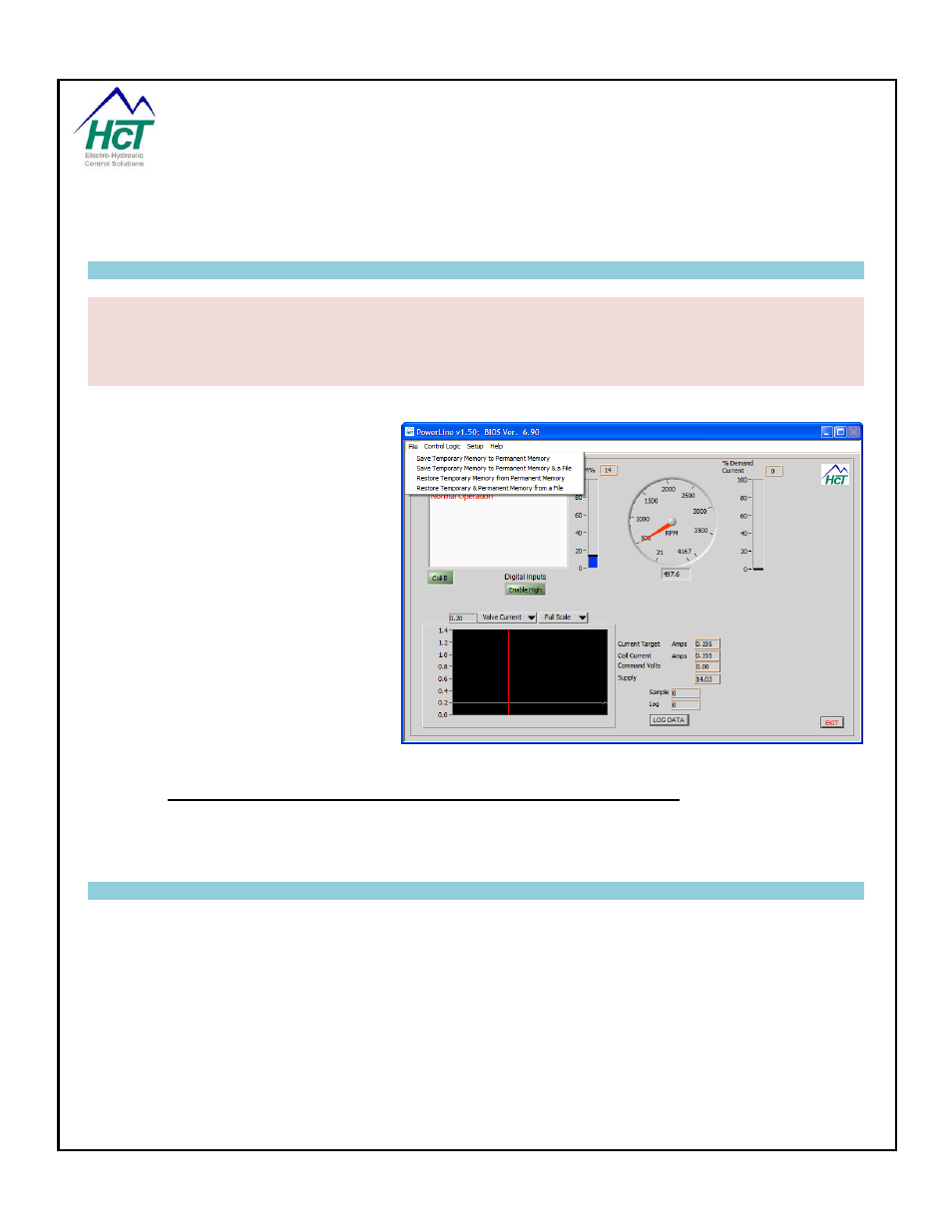 Using the powerline application, File ( memory options ) | High Country Tek PLD, Powerline / universal single / dual coil PWM Valve Driver User Manual | Page 17 / 45
