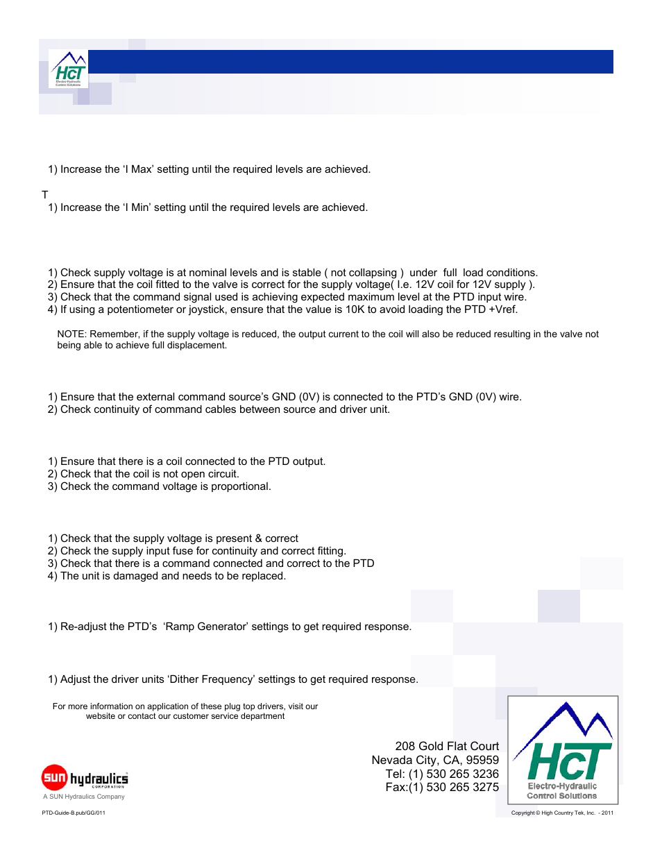 Troubleshooting guide, High country tek, inc | High Country Tek Plug Top Driver Series User Manual | Page 4 / 4