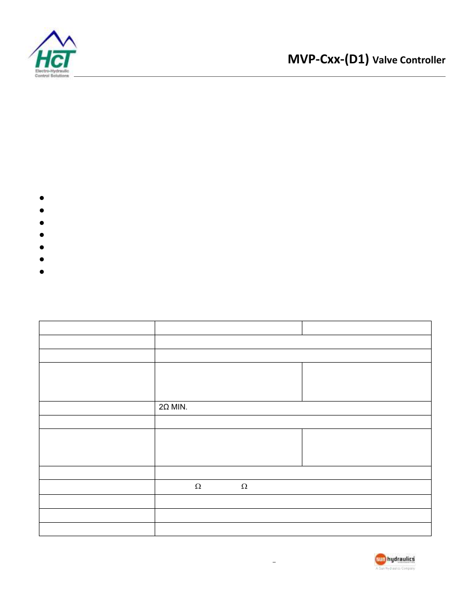 Mvp-cxx-(d1) controller, Operating specifications, Mvp-cxx-(d1) | Valve controller, Mvp-c features | High Country Tek MVP-C Series User Manual | Page 5 / 22