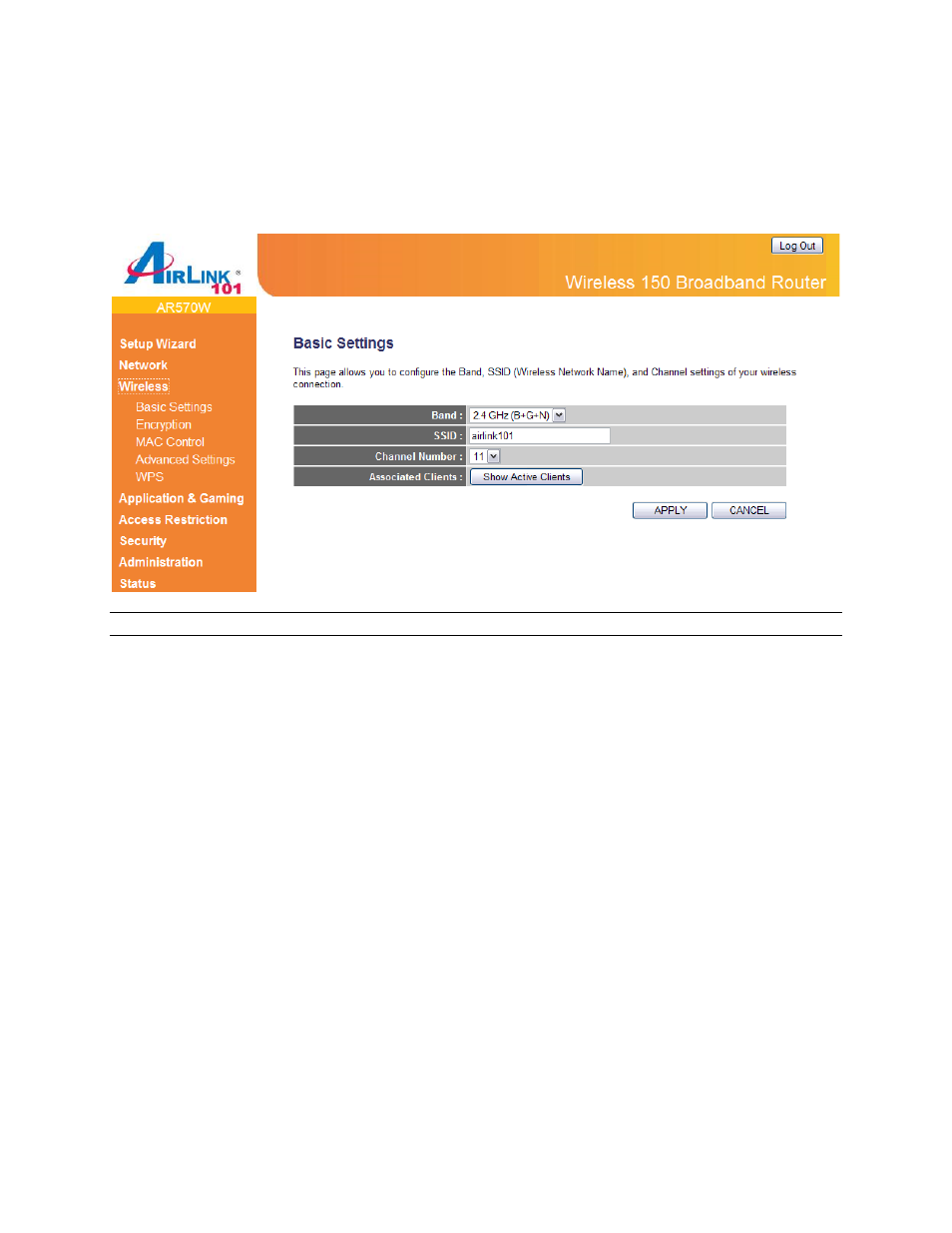 2 wireless, 1 basic settings | Airlink101 AR570W User Manual | Page 37 / 80