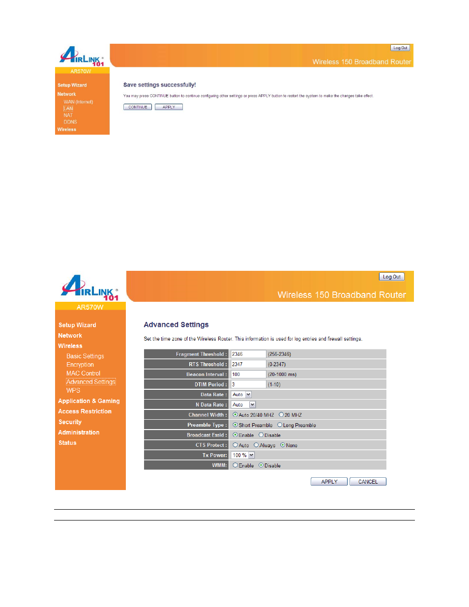 4 advanced settings | Airlink101 AR570W User Manual | Page 44 / 80