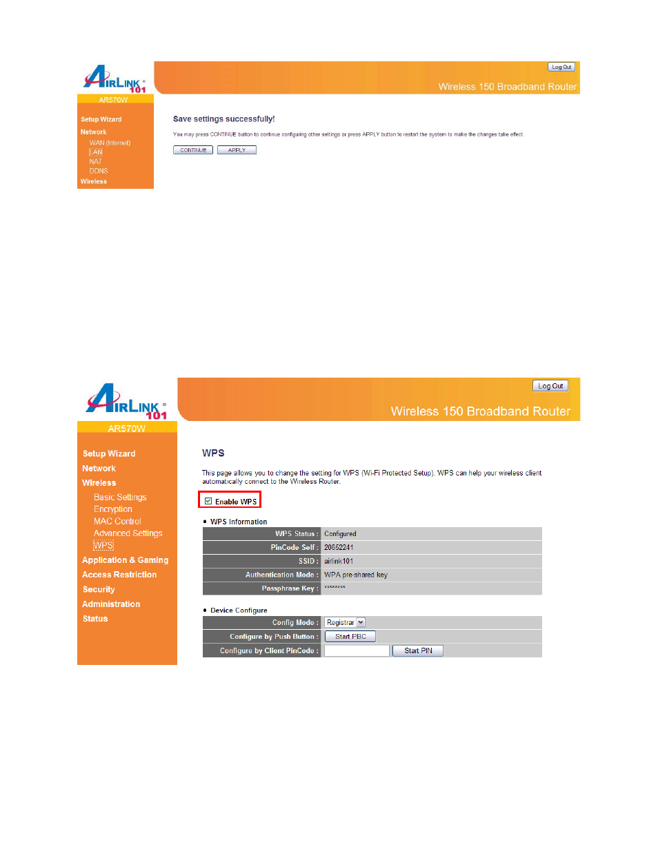 5 wps | Airlink101 AR570W User Manual | Page 46 / 80