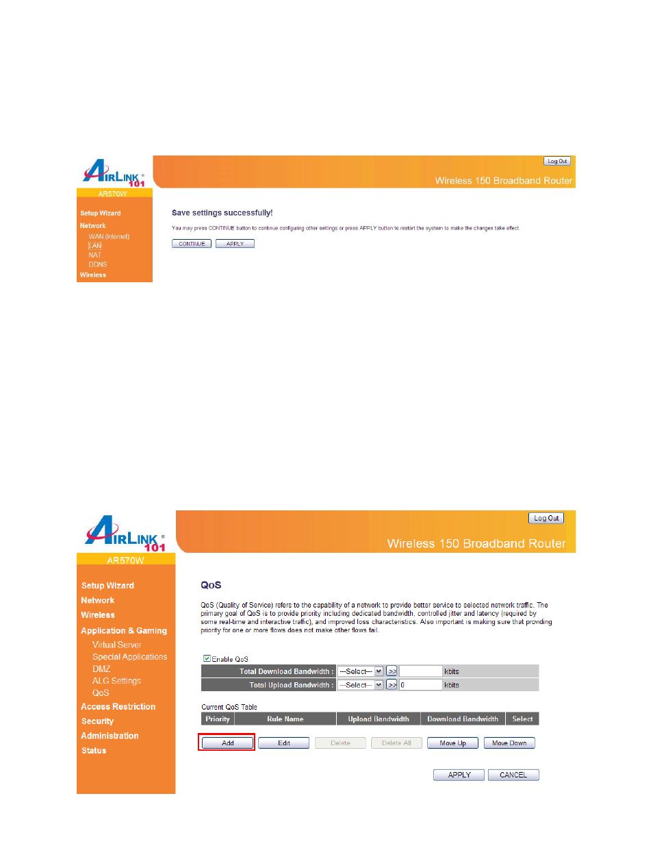 5 qos | Airlink101 AR570W User Manual | Page 56 / 80