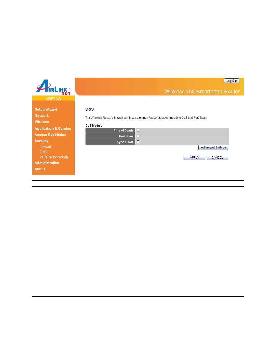 2 dos (denial-of-service) | Airlink101 AR570W User Manual | Page 66 / 80