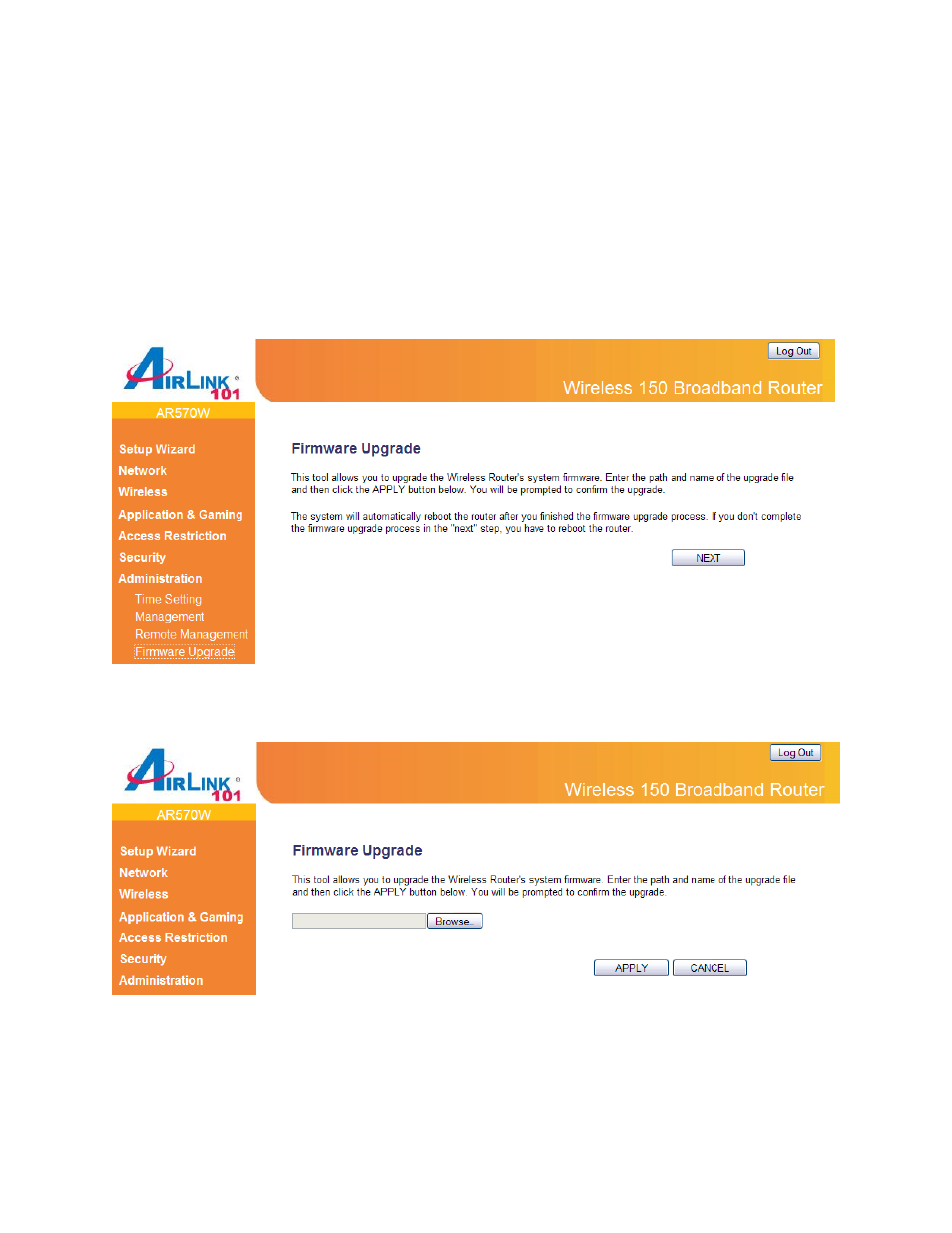 4 firmware upgrade | Airlink101 AR570W User Manual | Page 73 / 80