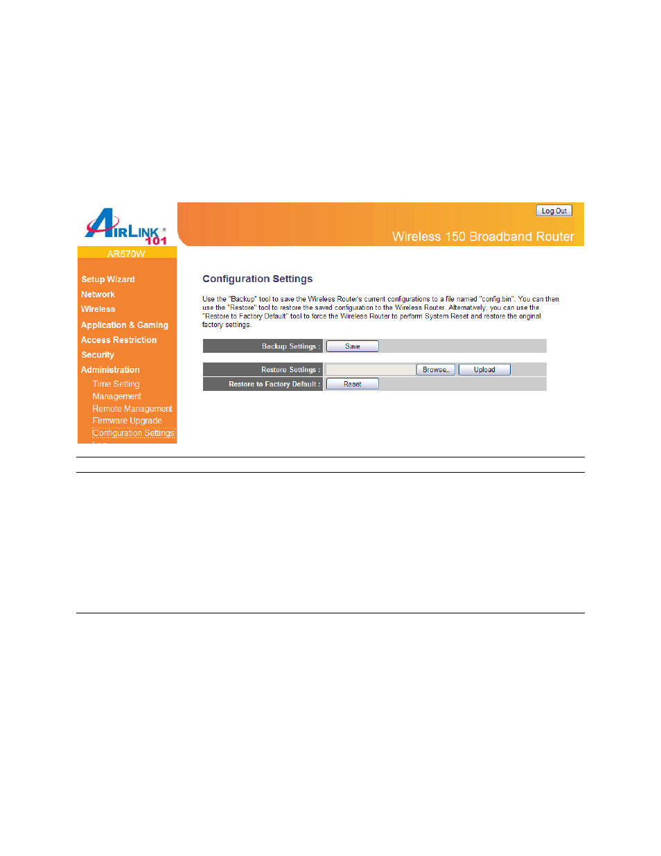 5 configuration settings | Airlink101 AR570W User Manual | Page 74 / 80