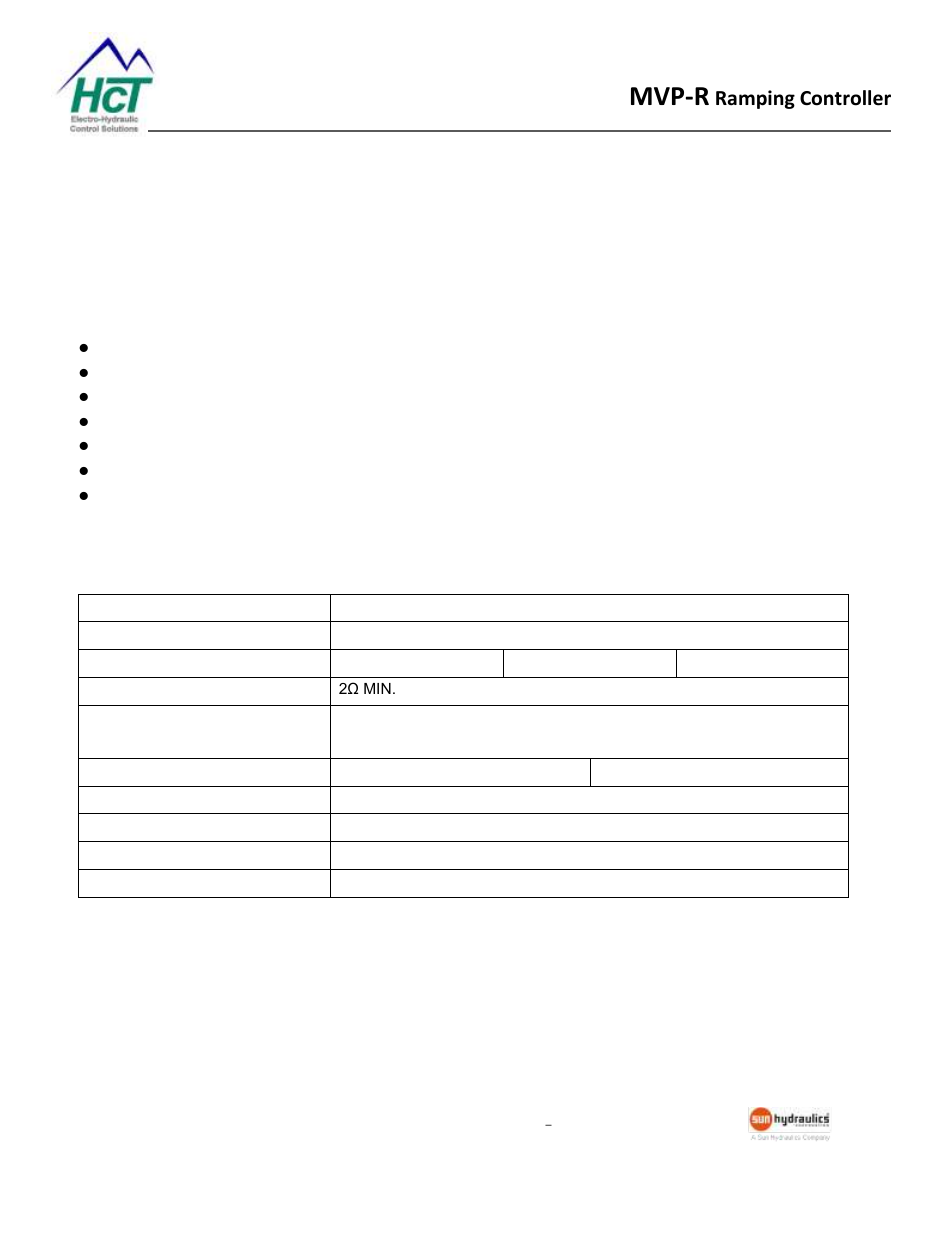 Mvp-r ramping controller, Operating specifications, Mvp-r | Ramping controller | High Country Tek MVP-R Series User Manual | Page 5 / 15