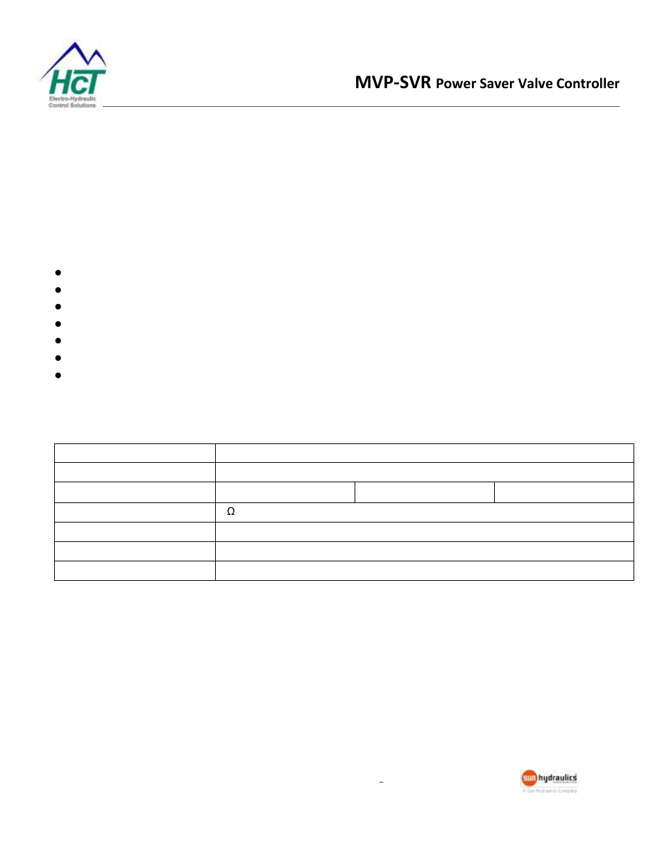 Mvp-svr controller, Operating specifications, Mvp-svr | Power saver valve controller | High Country Tek MVP-SVR Series User Manual | Page 5 / 13