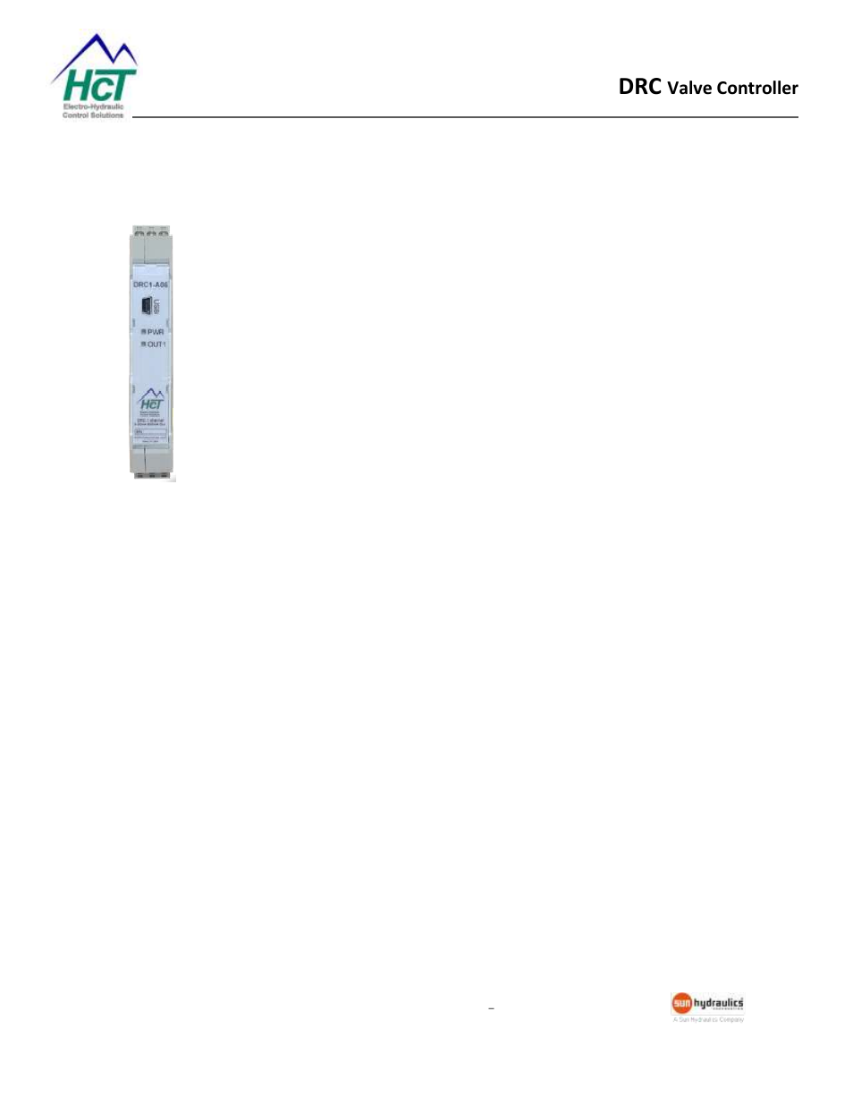 Physical description, User interface, Valve controller | High Country Tek DRC Series User Manual | Page 6 / 19