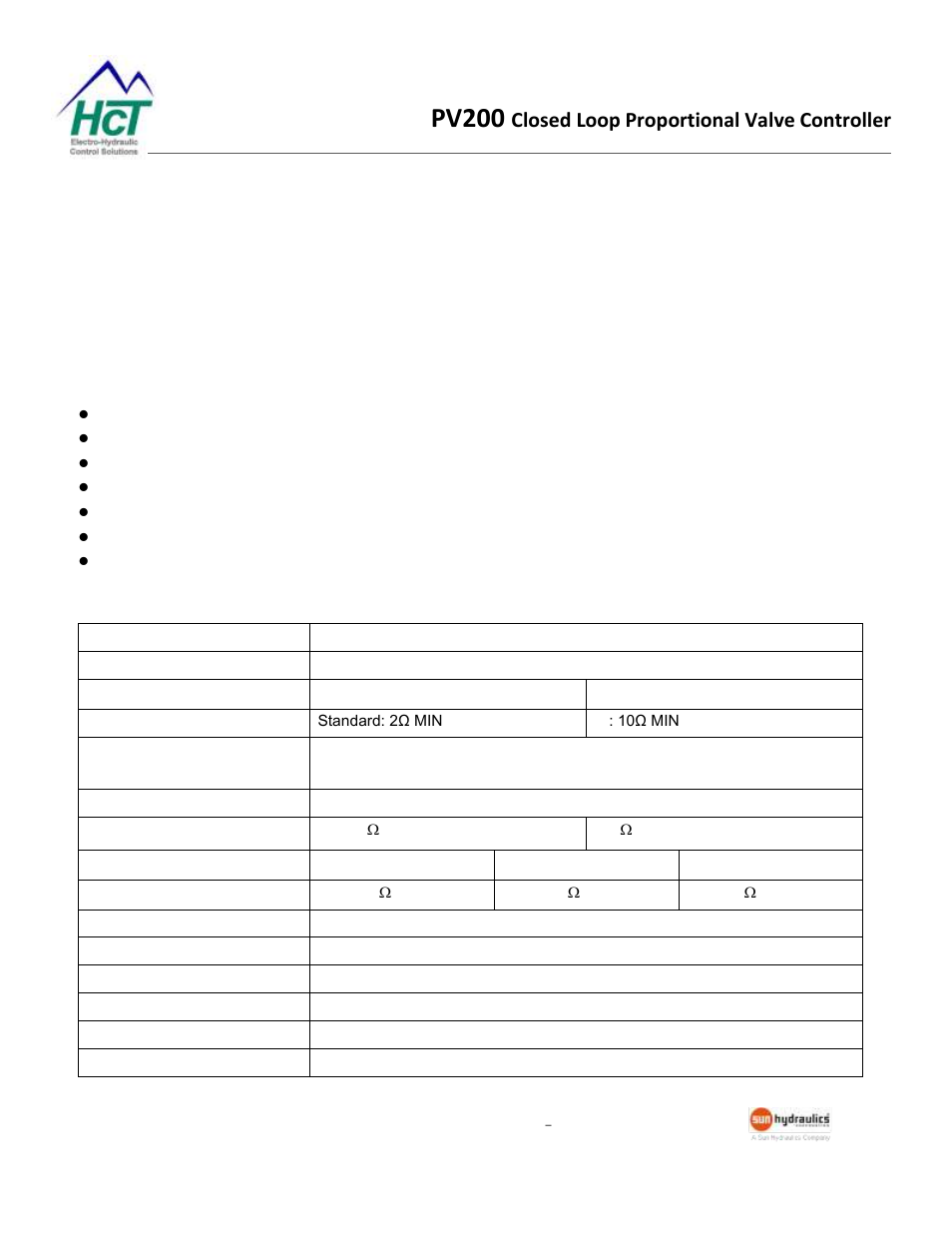 Pv200 controller, Operating specifications, Pv200 | Closed loop proportional valve controller | High Country Tek ProValve 200 Series User Manual | Page 5 / 20